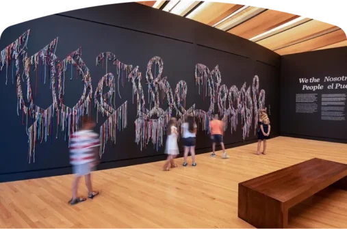 Children looking at an exhibit in a museum