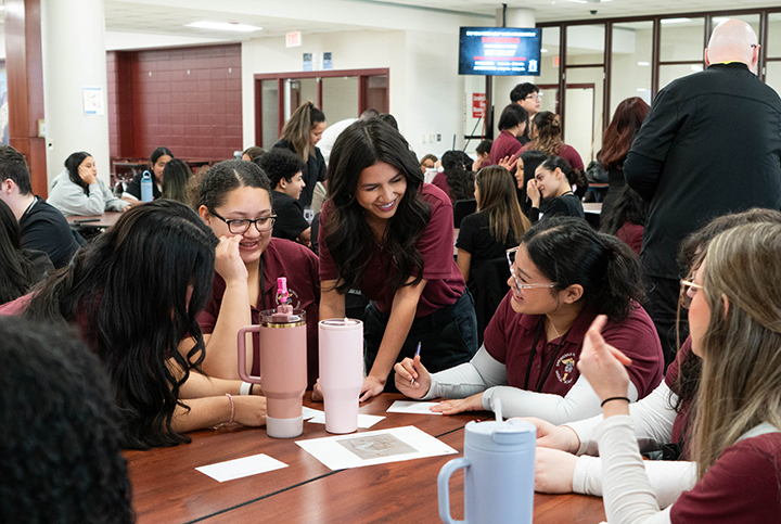 Students participating in an active learning activity.